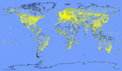 Figure 4: Worldwide distribution of WMO weather stations