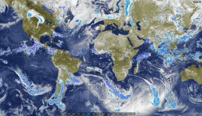 Global satellite and radar composite animation