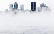 Ice fog veiling Montréal from Parc Jean-Drapeau off the St. Lawrence River. Source: John Kenney, THE GAZETTE