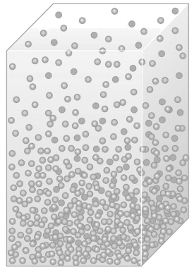 Air column: molecule density is higher at the bottom