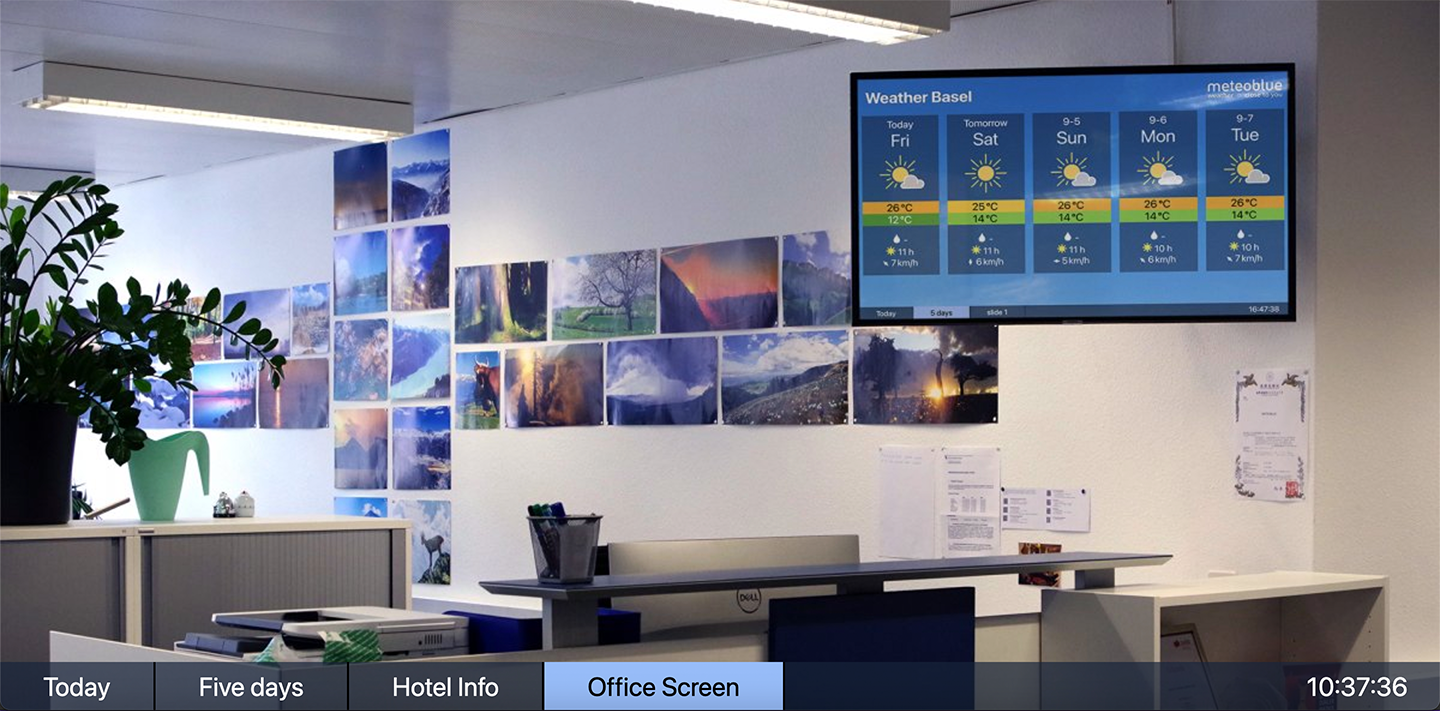 meteoTV als Display im Büro