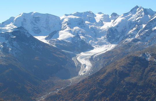 Glacier Morteratsch, 2007<br />Photo: M. Phillips